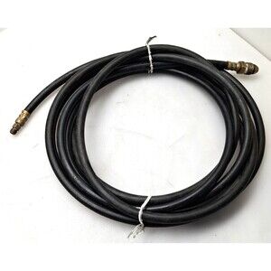 25 Ft Rubber Air Compressor Hose 1/4" ID Brass Fittings Heavy Duty Black